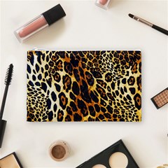 Leopard Skin Texture, Macro, Brown Cosmetic Bag (Medium) from ArtsNow.com Front