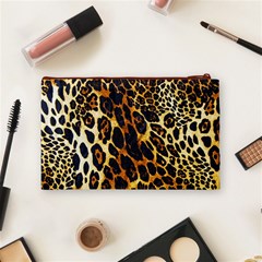 Leopard Skin Texture, Macro, Brown Cosmetic Bag (Medium) from ArtsNow.com Back