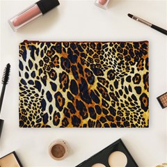 Leopard Skin Texture, Macro, Brown Cosmetic Bag (Large) from ArtsNow.com Front