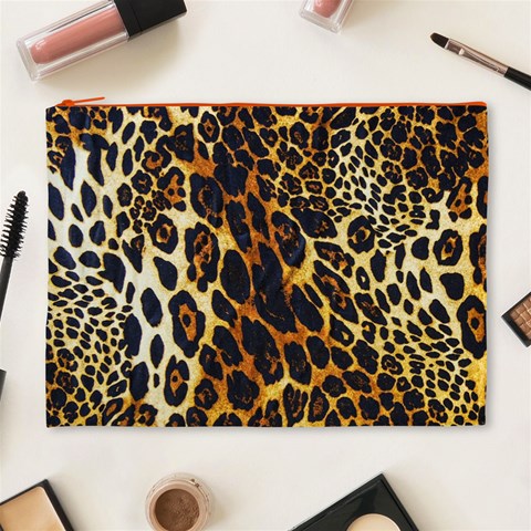 Leopard Skin Texture, Macro, Brown Cosmetic Bag (XL) from ArtsNow.com Front