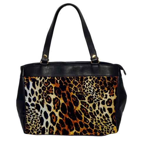 Leopard Skin Texture, Macro, Brown Oversize Office Handbag from ArtsNow.com Front