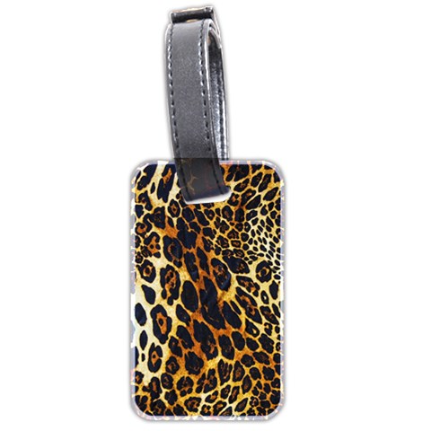 Leopard Skin Texture, Macro, Brown Luggage Tag (two sides) from ArtsNow.com Front