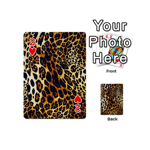 Leopard Skin Texture, Macro, Brown Playing Cards 54 Designs (Mini) from ArtsNow.com Front - Heart2