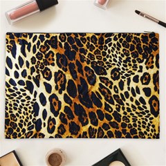 Leopard Skin Texture, Macro, Brown Cosmetic Bag (XXL) from ArtsNow.com Back