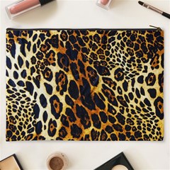 Leopard Skin Texture, Macro, Brown Cosmetic Bag (XXXL) from ArtsNow.com Back