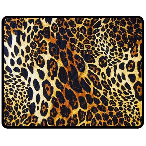 Leopard Skin Texture, Macro, Brown Two Sides Fleece Blanket (Medium) from ArtsNow.com 58.8 x47.4  Blanket Front