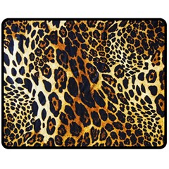 Leopard Skin Texture, Macro, Brown Two Sides Fleece Blanket (Medium) from ArtsNow.com 58.8 x47.4  Blanket Front