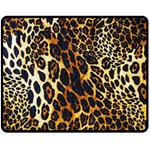 Leopard Skin Texture, Macro, Brown Two Sides Fleece Blanket (Medium)