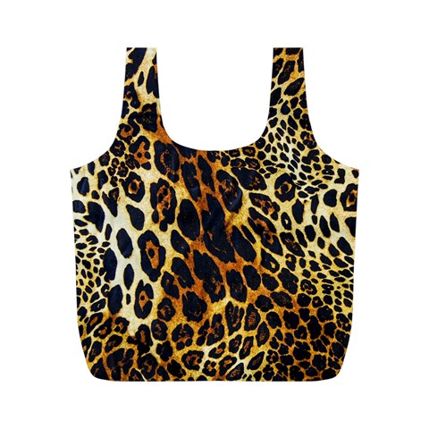 Leopard Skin Texture, Macro, Brown Full Print Recycle Bag (M) from ArtsNow.com Front