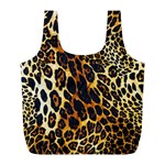 Leopard Skin Texture, Macro, Brown Full Print Recycle Bag (L)