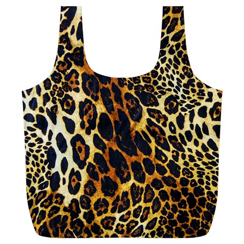 Leopard Skin Texture, Macro, Brown Full Print Recycle Bag (XL) from ArtsNow.com Front