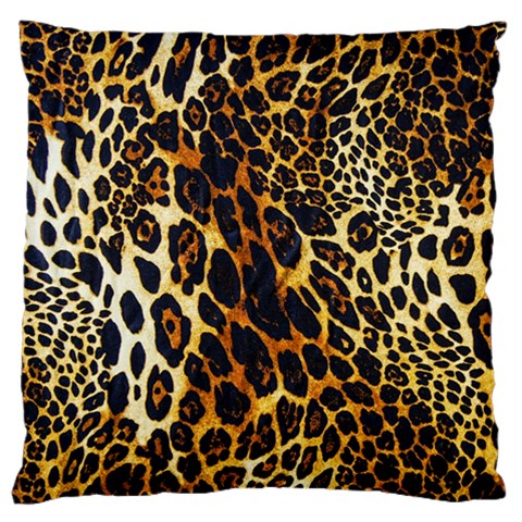 Leopard Skin Texture, Macro, Brown Standard Premium Plush Fleece Cushion Case (One Side) from ArtsNow.com Front