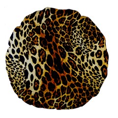 Leopard Skin Texture, Macro, Brown Large 18  Premium Flano Round Cushions from ArtsNow.com Front