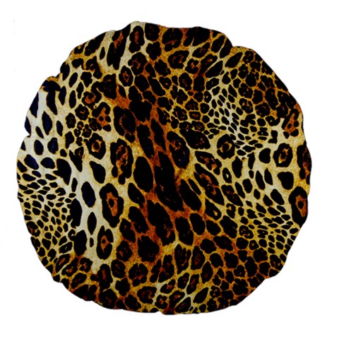 Leopard Skin Texture, Macro, Brown Large 18  Premium Flano Round Cushions from ArtsNow.com Back