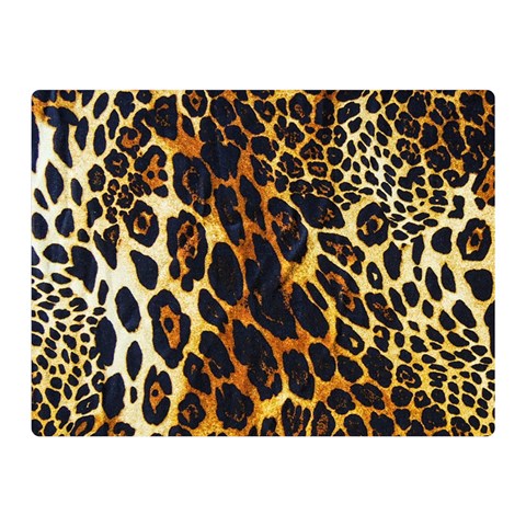 Leopard Skin Texture, Macro, Brown Two Sides Premium Plush Fleece Blanket (Mini) from ArtsNow.com 35 x27  Blanket Back