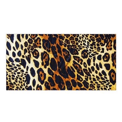 Leopard Skin Texture, Macro, Brown Satin Shawl 45  x 80  from ArtsNow.com Front