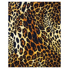 Leopard Skin Texture, Macro, Brown Drawstring Pouch (XL) from ArtsNow.com Front