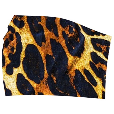 Leopard Skin Texture, Macro, Brown Babydoll Tankini Top from ArtsNow.com Front Left