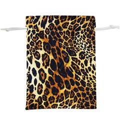 Leopard Skin Texture, Macro, Brown Lightweight Drawstring Pouch (XL) from ArtsNow.com Back