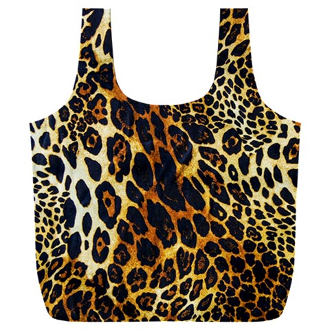 Leopard Skin Texture, Macro, Brown Full Print Recycle Bag (XXL) from ArtsNow.com Front