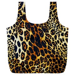 Leopard Skin Texture, Macro, Brown Full Print Recycle Bag (XXXL) from ArtsNow.com Front