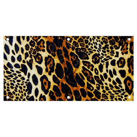 Leopard Skin Texture, Macro, Brown Banner and Sign 4  x 2  from ArtsNow.com Front