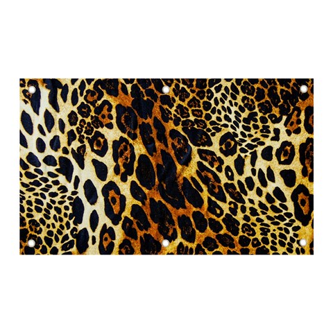 Leopard Skin Texture, Macro, Brown Banner and Sign 5  x 3  from ArtsNow.com Front