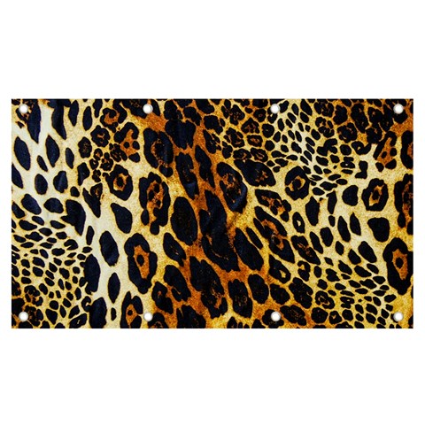 Leopard Skin Texture, Macro, Brown Banner and Sign 7  x 4  from ArtsNow.com Front