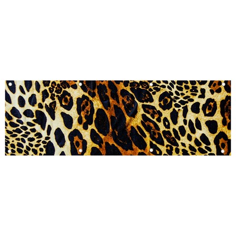 Leopard Skin Texture, Macro, Brown Banner and Sign 9  x 3  from ArtsNow.com Front