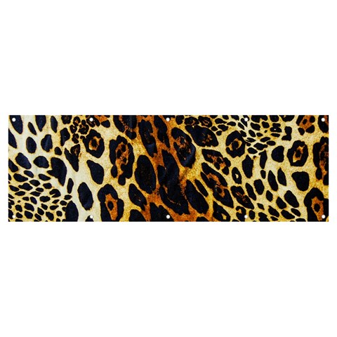 Leopard Skin Texture, Macro, Brown Banner and Sign 12  x 4  from ArtsNow.com Front