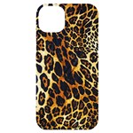 Leopard Skin Texture, Macro, Brown iPhone 14 Plus Black UV Print Case