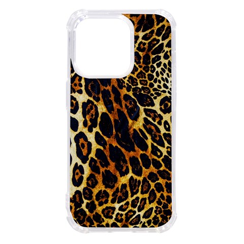 Leopard Skin Texture, Macro, Brown iPhone 14 Pro TPU UV Print Case from ArtsNow.com Front