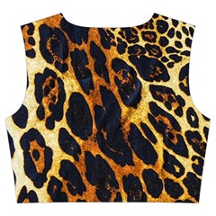 Leopard Skin Texture, Macro, Brown Trumpet Sleeve Cropped Top from ArtsNow.com Back