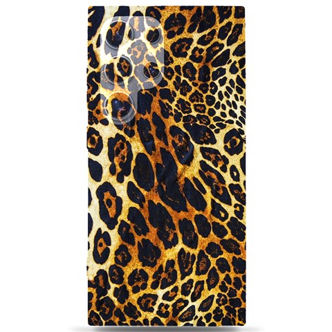 Leopard Skin Texture, Macro, Brown Samsung Galaxy S24 Ultra 6.9 Inch Black TPU UV Case from ArtsNow.com Front