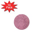 Pink Fabric Texture, Knitted Pink Texture, 1  Mini Magnet (10 pack) 