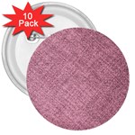 Pink Fabric Texture, Knitted Pink Texture, 3  Buttons (10 pack) 