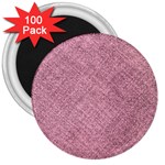 Pink Fabric Texture, Knitted Pink Texture, 3  Magnets (100 pack)