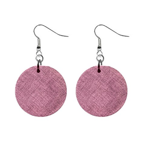 Pink Fabric Texture, Knitted Pink Texture, Mini Button Earrings from ArtsNow.com Front