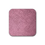 Pink Fabric Texture, Knitted Pink Texture, Rubber Coaster (Square)