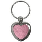 Pink Fabric Texture, Knitted Pink Texture, Key Chain (Heart)