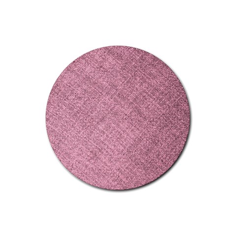 Pink Fabric Texture, Knitted Pink Texture, Rubber Round Coaster (4 pack) from ArtsNow.com Front