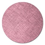 Pink Fabric Texture, Knitted Pink Texture, Magnet 5  (Round)