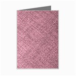 Pink Fabric Texture, Knitted Pink Texture, Mini Greeting Card