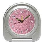 Pink Fabric Texture, Knitted Pink Texture, Travel Alarm Clock