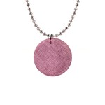 Pink Fabric Texture, Knitted Pink Texture, 1  Button Necklace