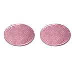 Pink Fabric Texture, Knitted Pink Texture, Cufflinks (Oval)