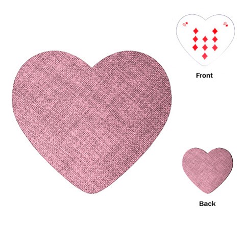 Pink Fabric Texture, Knitted Pink Texture, Playing Cards Single Design (Heart) from ArtsNow.com Front