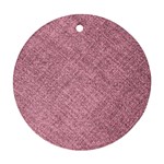 Pink Fabric Texture, Knitted Pink Texture, Round Ornament (Two Sides)