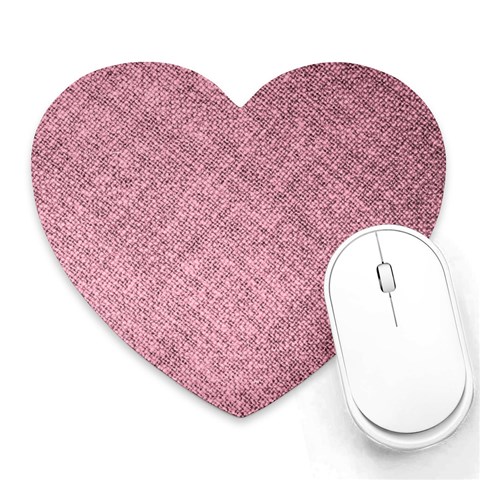 Pink Fabric Texture, Knitted Pink Texture, Heart Mousepad from ArtsNow.com Front