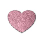 Pink Fabric Texture, Knitted Pink Texture, Rubber Coaster (Heart)